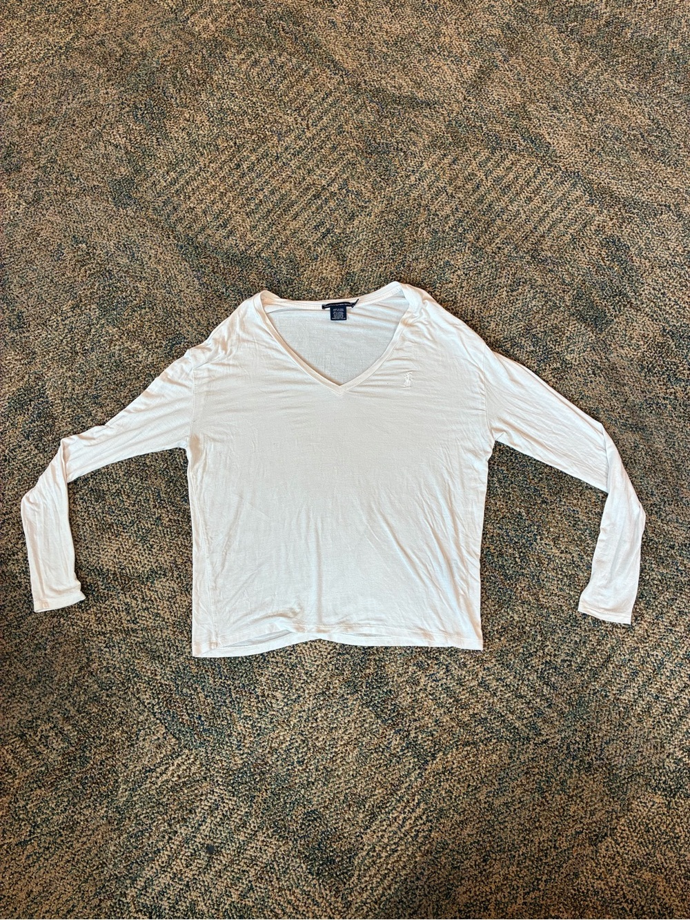 Ralph Lauren Sport Women's White Long-Sleeve V-Neck Top
